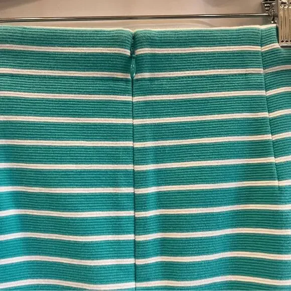 Talbots Turquoise White Textured Knit Skirt Pencil Pockets Womens Size 6 Mini - Picture 4 of 12